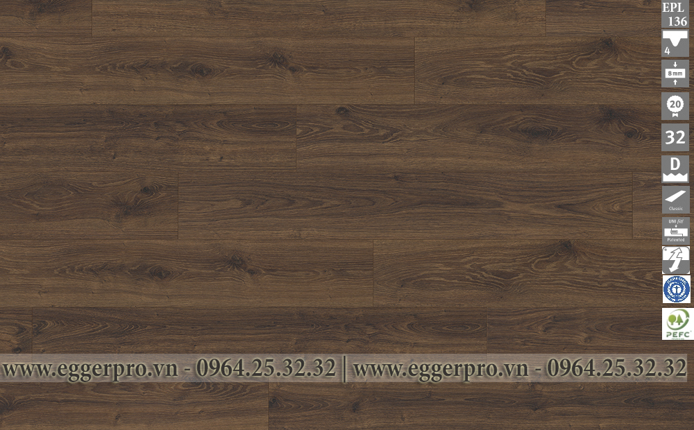 Sàn gỗ công nghiệp Egger EPL 136 Lasken Oak